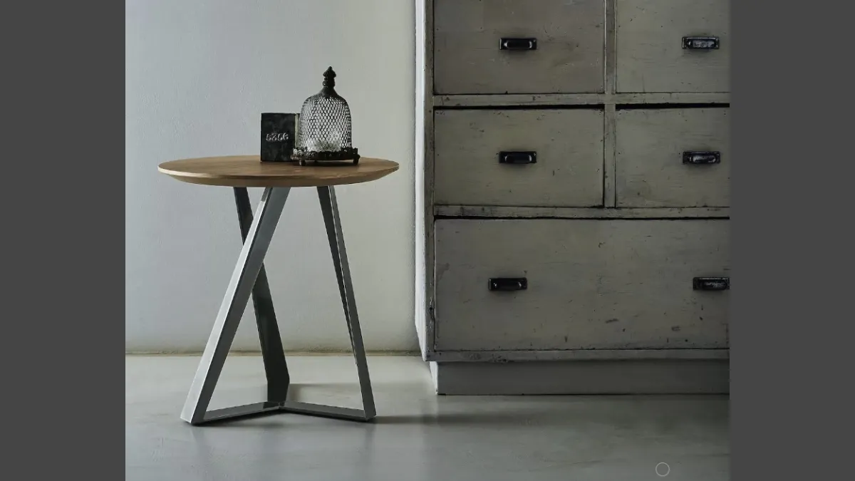 Tavolino Millennium Coffee Table in legno con base in acciaio di Bontempi