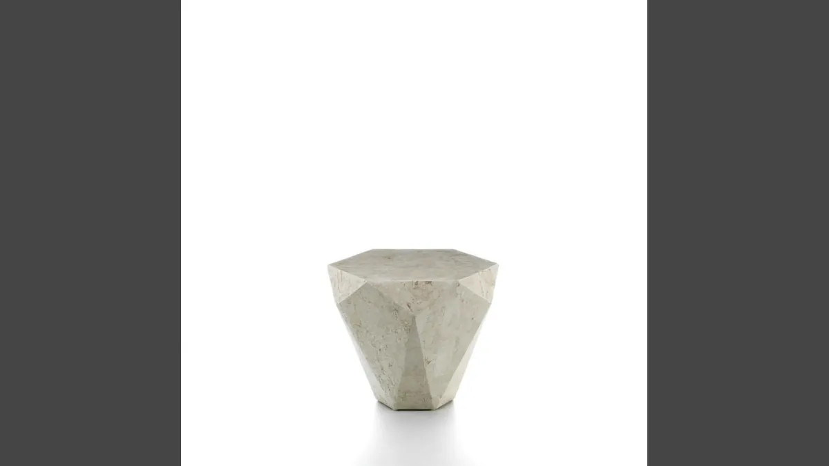 Tavolino Diamond Small in pietra fossile di Stones