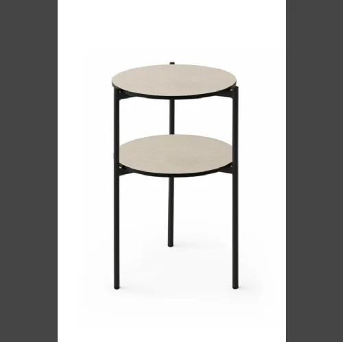 Comodino Dafne 01 con top in melaminico effetto gesso e struttura in metallo di Nefi Italia 