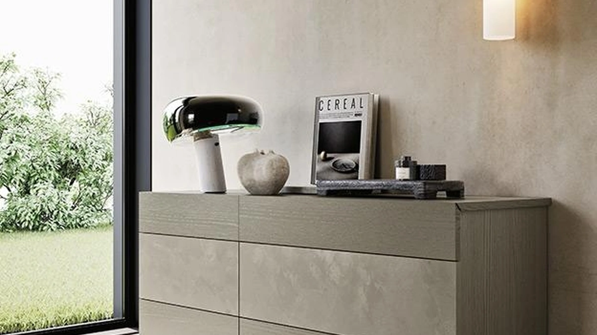 Comò Noa in frassino e spatolato di Mobilgam