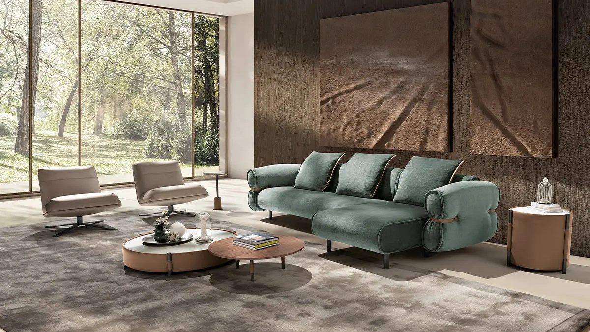 Divano con penisola BonBon Up di Max Divani