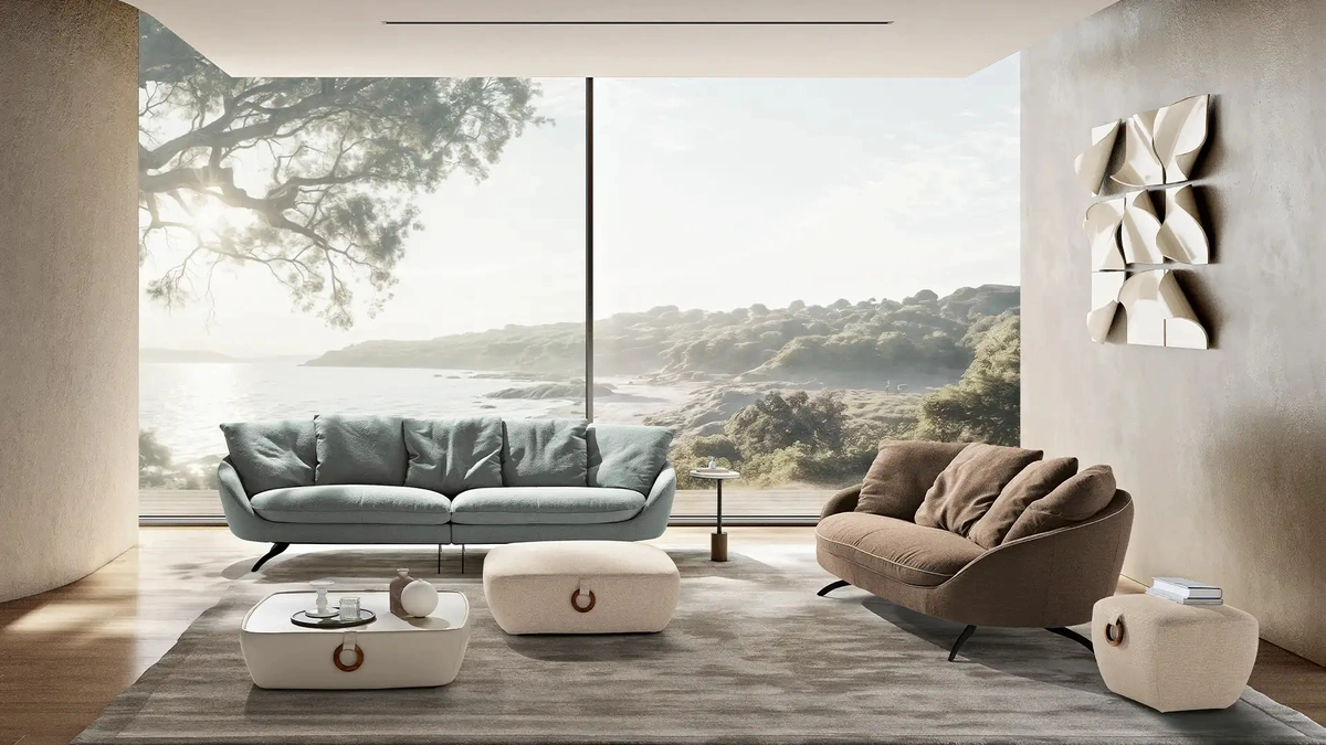 Divano lineare Sipario di Max Divani