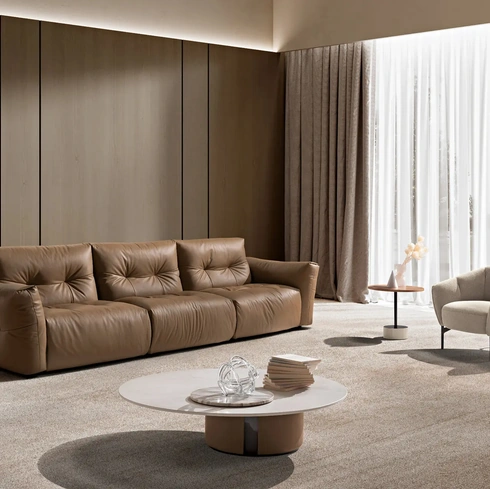 Divano in pelle Sorriso di Max Divani