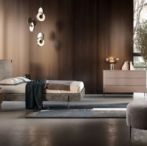 Letto in tessuto con testiera A01 Rigel di Mercantini