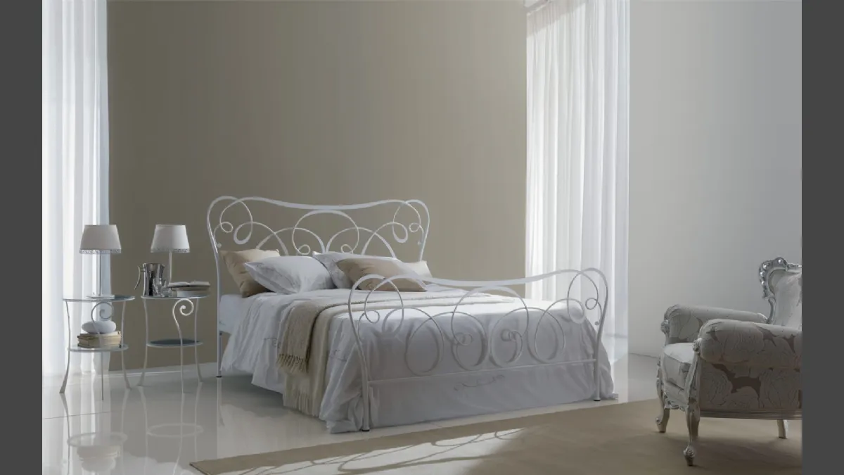 Letto in ferro battuto con testiera Altea di Bontempi