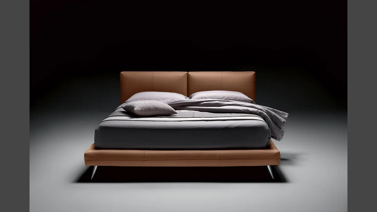 Letto in pelle con secret box Kuna Levante di Bontempi Letti Design