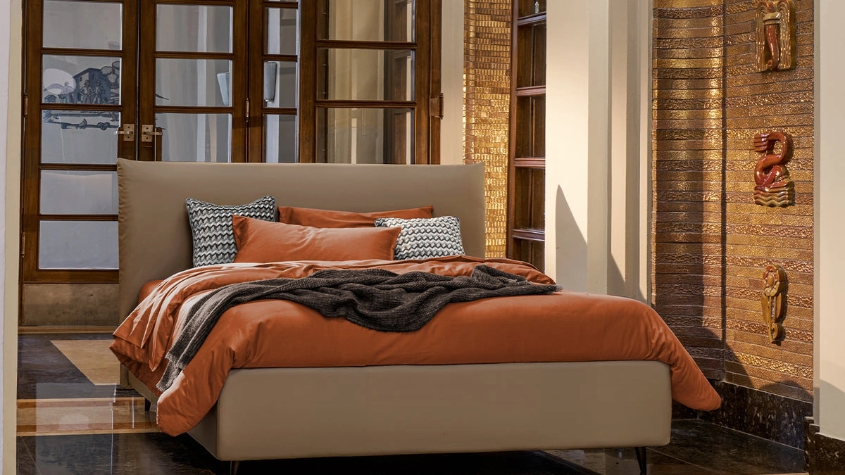 Letto imbottito Egon con contenitore di Dorelan Letti