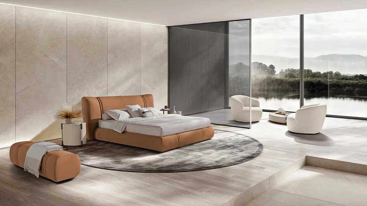 Letto in pelle Ember di Max Divani