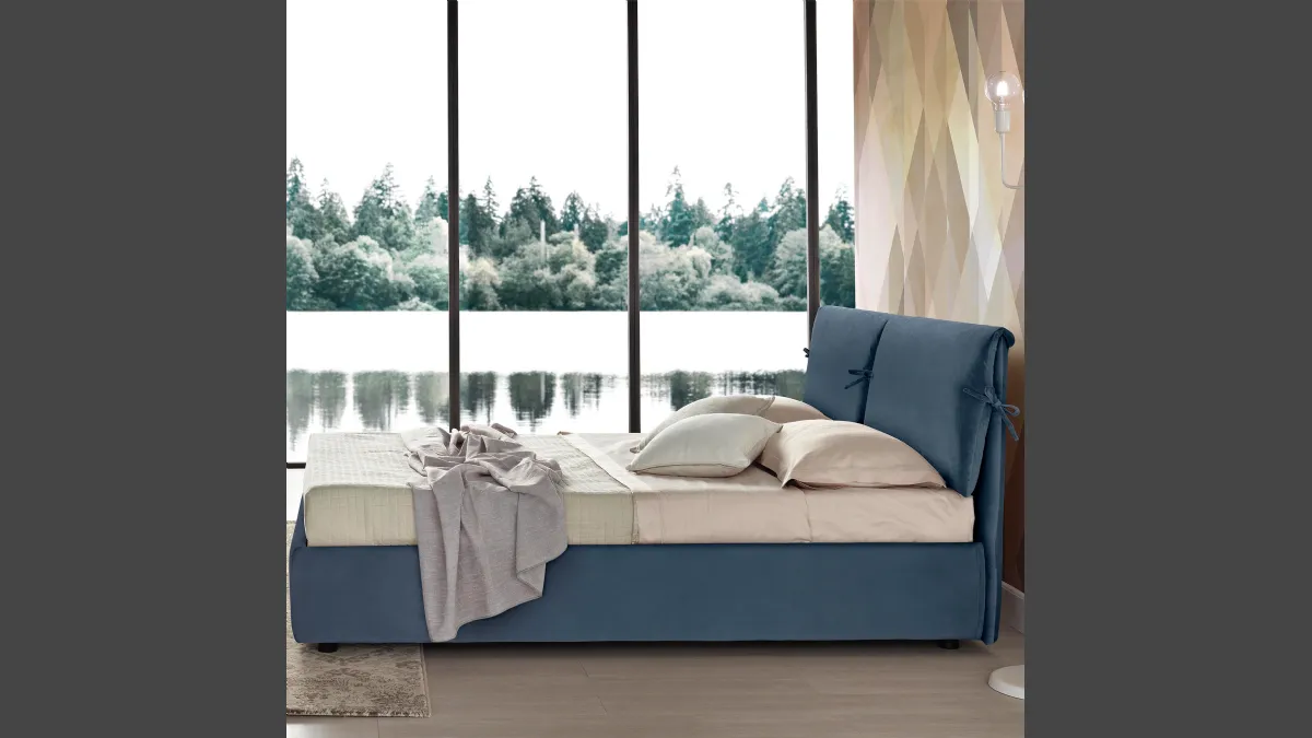 Letto Giorgia con box contenitore di Susan imbottiti