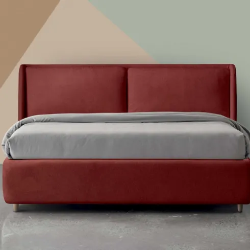 Letto matrimoniale Inkanto in tessuto imbottito di Nefi Italia