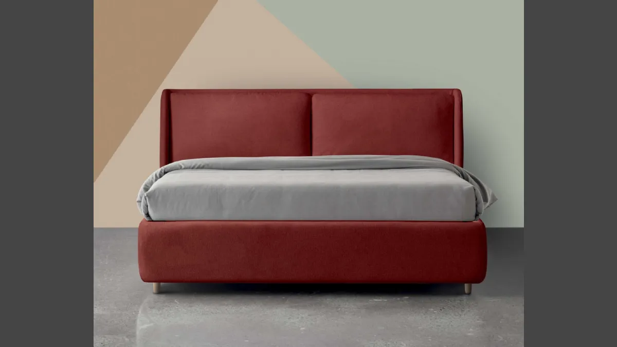 Letto matrimoniale Inkanto in tessuto imbottito di Nefi Italia