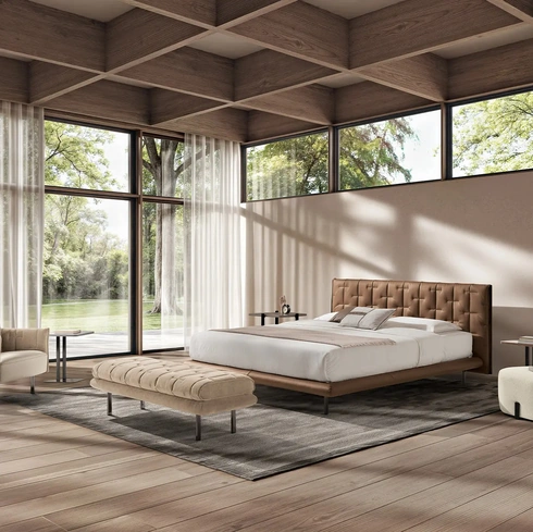 Letto con testiera Muzzle di Max Divani