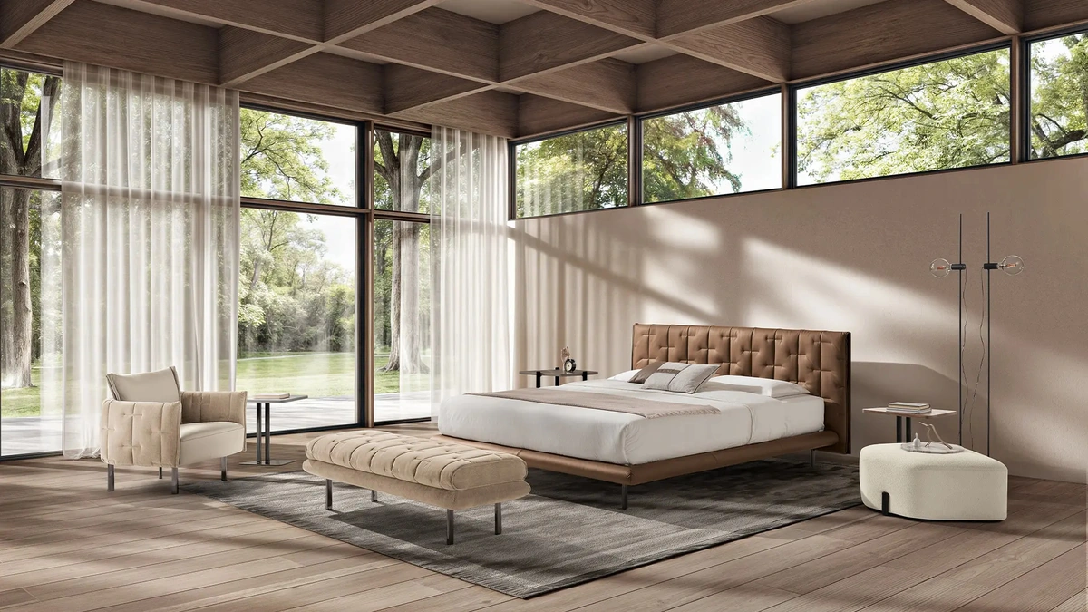 Letto con testiera Muzzle di Max Divani