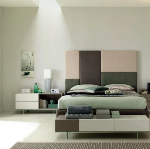 Letto con testiera importante in ecopelle NC110 Moretti Compact