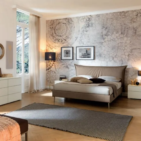 Letto in ecopelle con testiera NC112 di Moretti Compact