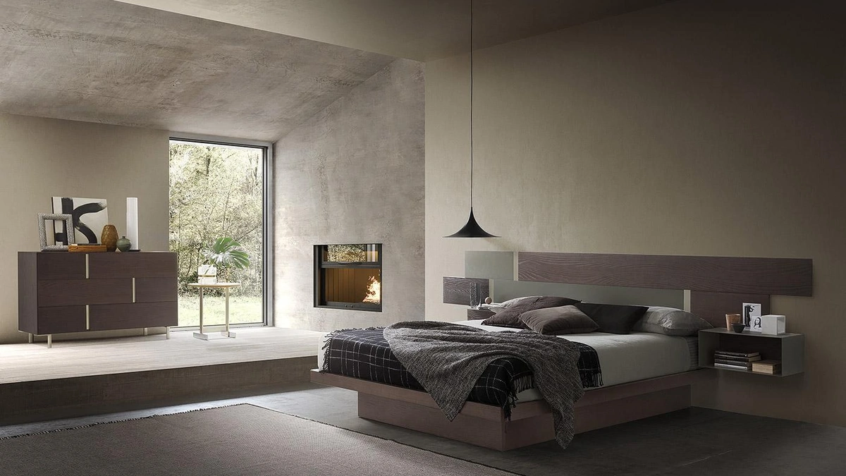 Letto con testiera e contenitore Regolo di Mobilgam