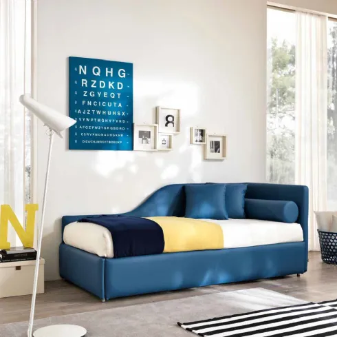Letto singolo Clik-Clak con letto estraibile di Susan imbottiti