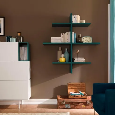 Libreria moderna in laccato opaco LV202 di Moretti Compact
