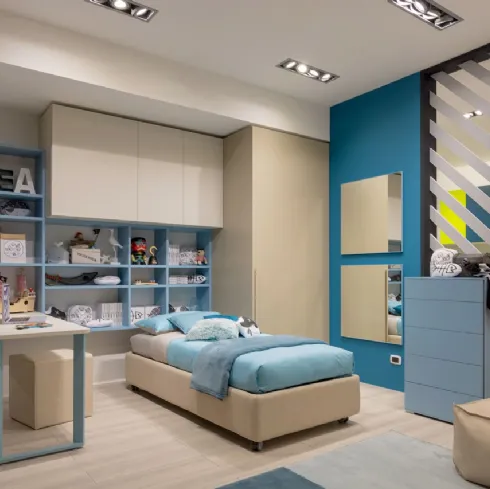 Libreria sospesa in laccato opaco Cielo MC030 di Moretti Compact