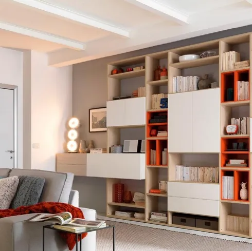 Libreria in melaminico larice e frassino LV117 di Moretti Compact
