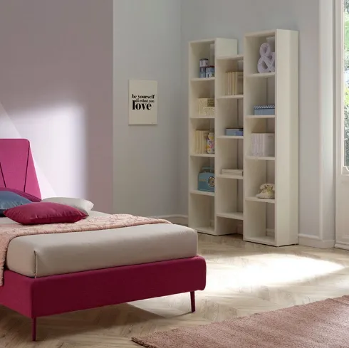 Libreria in laccato opaco bianco SC210 di Moretti Compact
