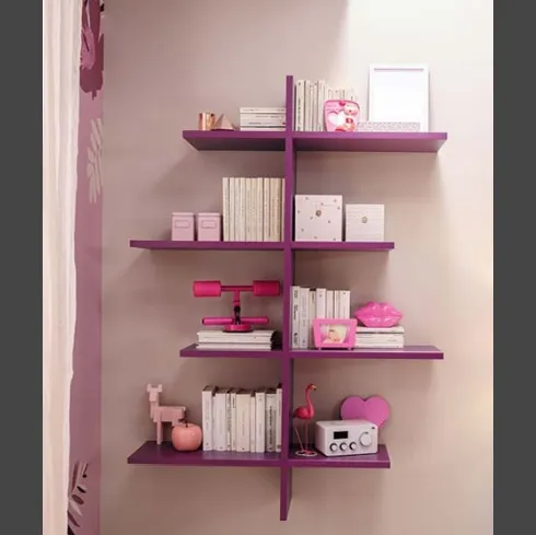 Libreria in laccato lampone YC312 di Moretti Compact