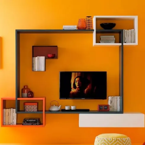 Parete attrezzata di design sospesa LV109 di Moretti Compact
