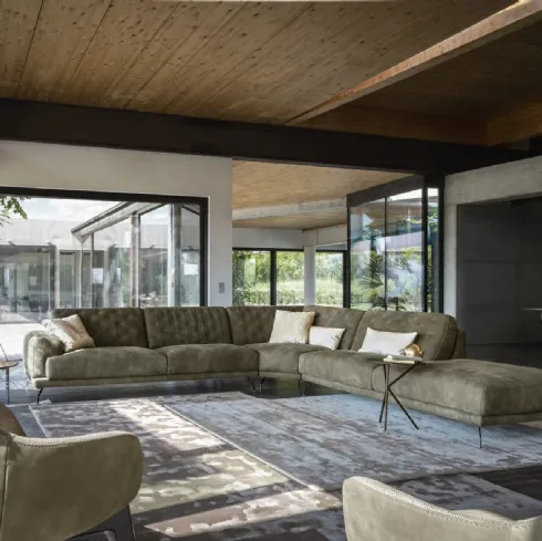 Divano angolare dal design elegante con cucitura sullo schienale Gerba di Nicoline