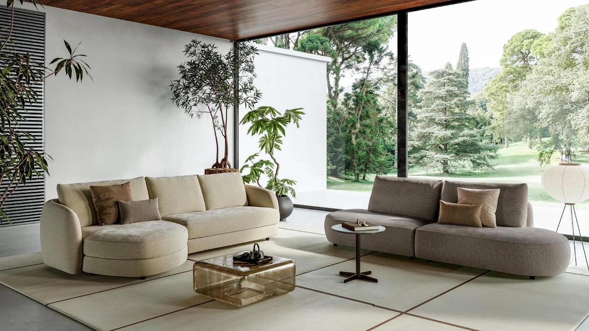 Salotto Togo con penisola e lineare di Le Comfort