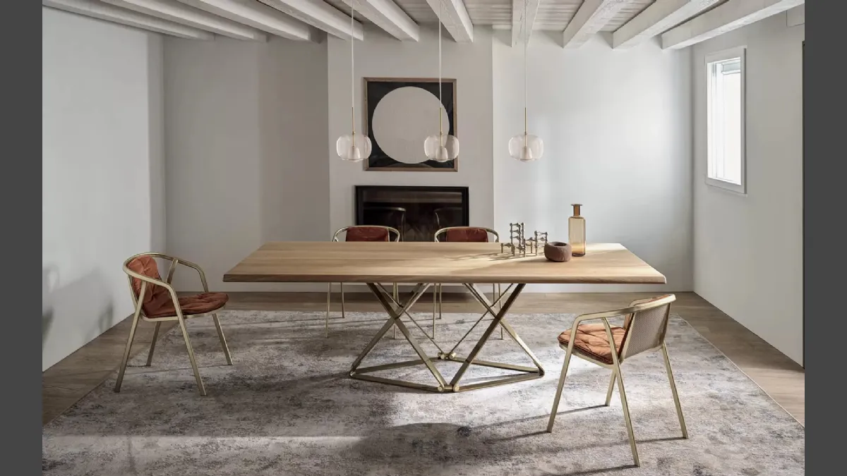 Sedia Ines in acciaio con rivestimento in tessuto di Bontempi