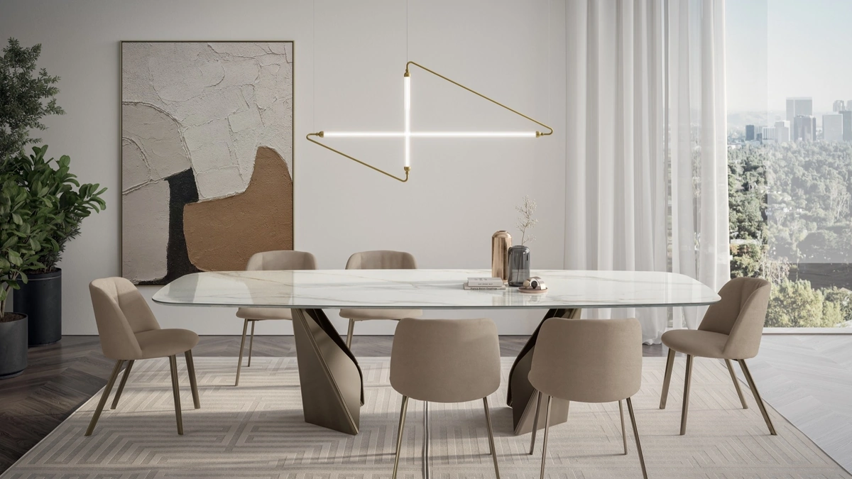 Tavolo in SuperMarmo Kaleido di Bontempi