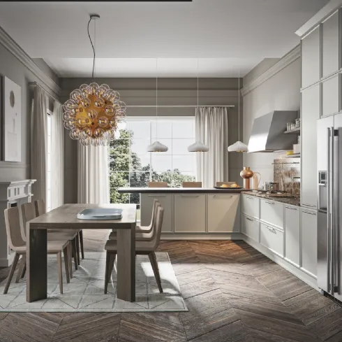Cucina Moderna con penisola Estetica 05 in laccato opaco di Home Cucine