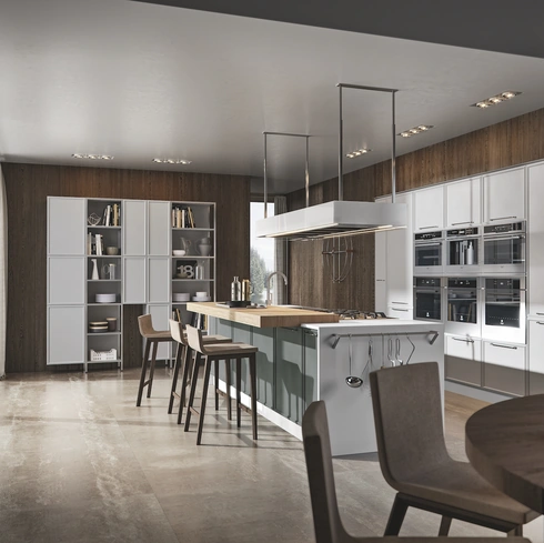 Cucina Moderna in laccato opaco Etica con isola di Home Cucine