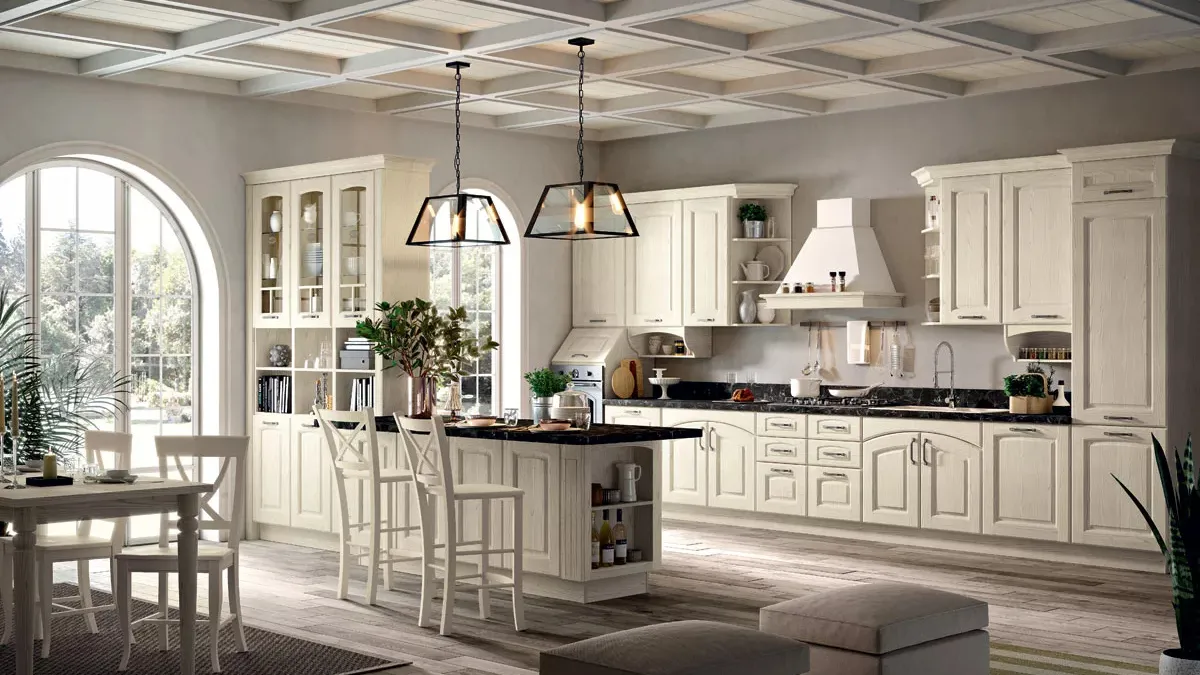 Cucina Shabby Chic con isola Borgo 02 di Spar