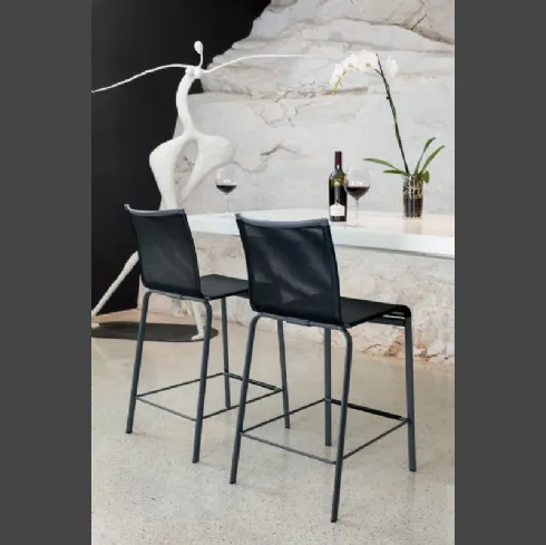 Sgabello da giardino Net SG Outdoor con seduta in Texplast e struttura in acciaio laccato di Bontempi